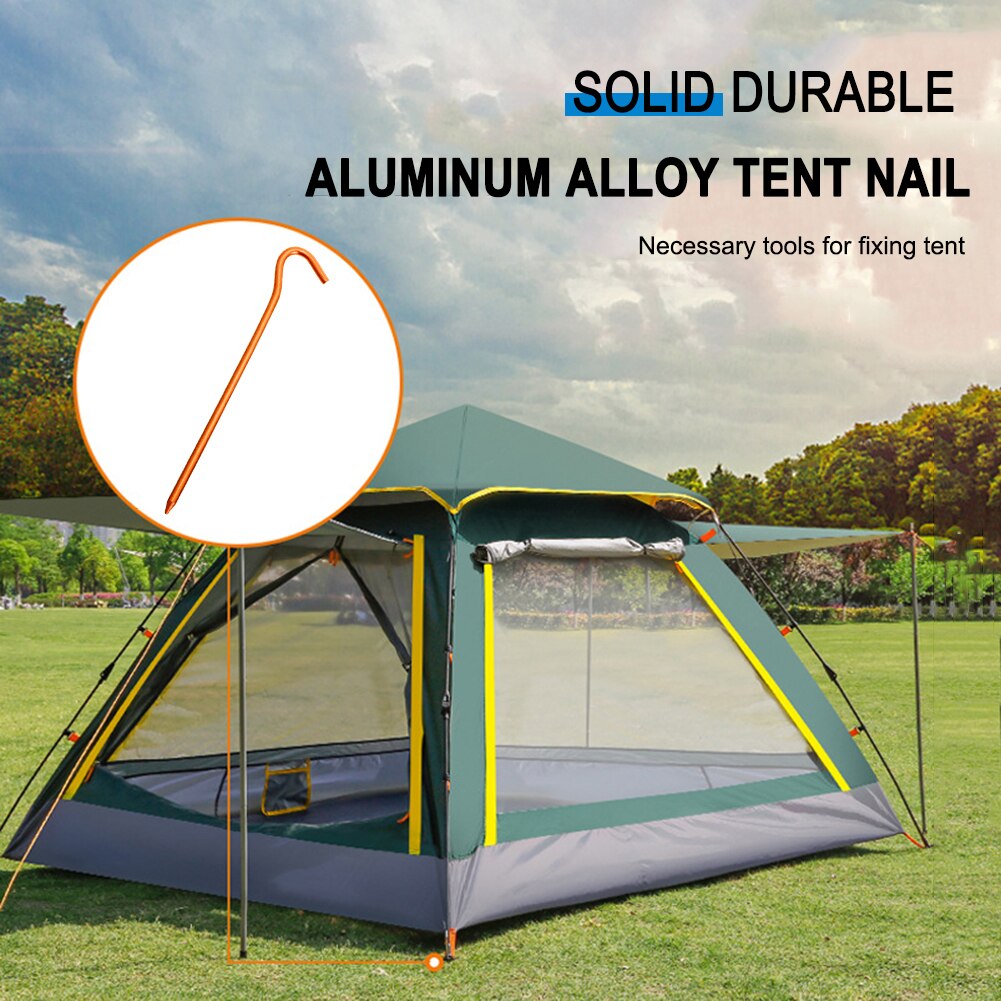 Cheap Goat Tents 10pcs Awning Canopy Tent Nails 18cm Outdoor Aluminium Alloy Nails for Camping Awning Canopy Garden Stakes with Hooks   